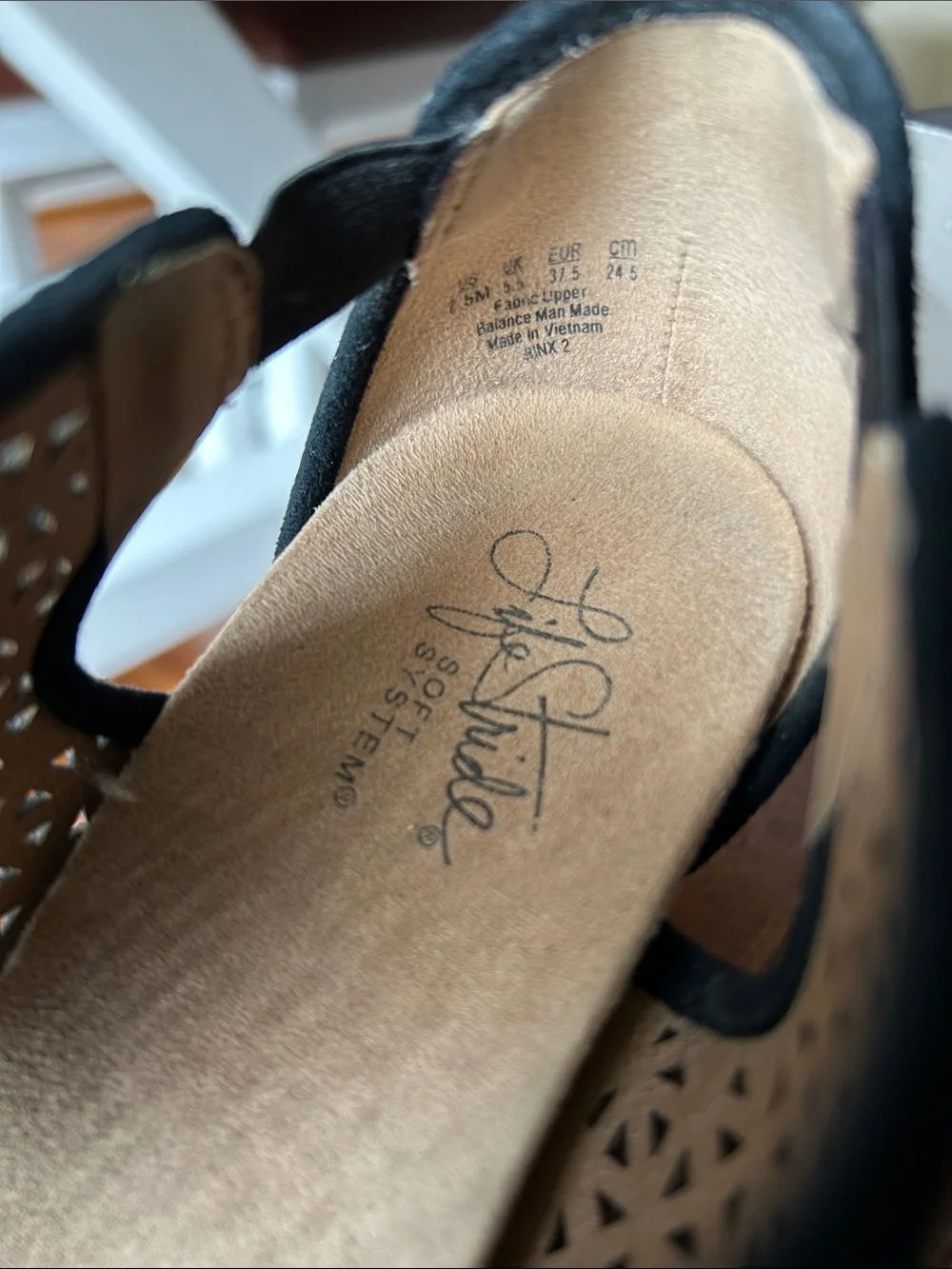 Life Stride Black Wedge Sandals